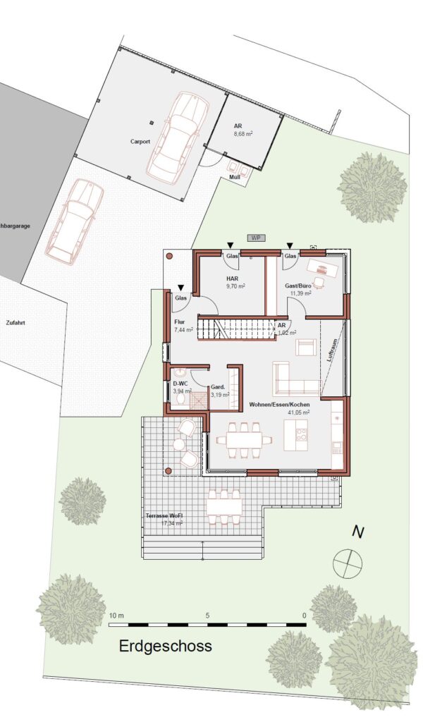 Grundstückplan mit Haus